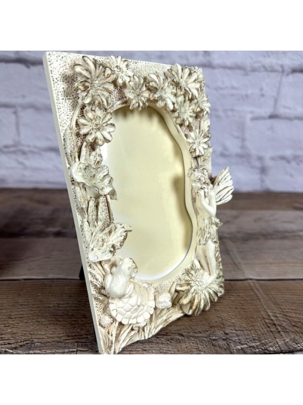 VTG 1990s Fairy Daisy 3D Ivory Resin Set Picture Photo Frame Lidded Trinket Box - Picture 2 of 15